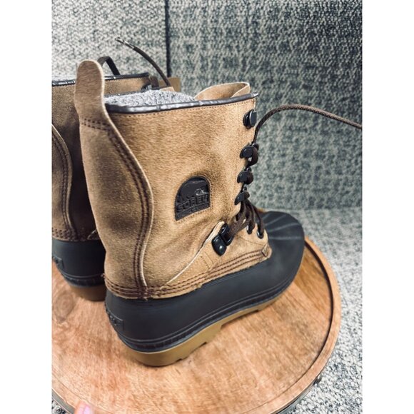 Sorel Kaufman Conquest Men’s US 8 Winter Snow Duck Boots Shoe Fur Lined Brown - Picture 8 of 11
